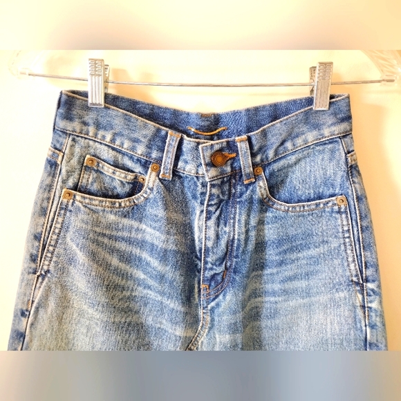 NEW AUTHENTIC Yves Saint Laurent Long Denim Skirt - Picture 3 of 12